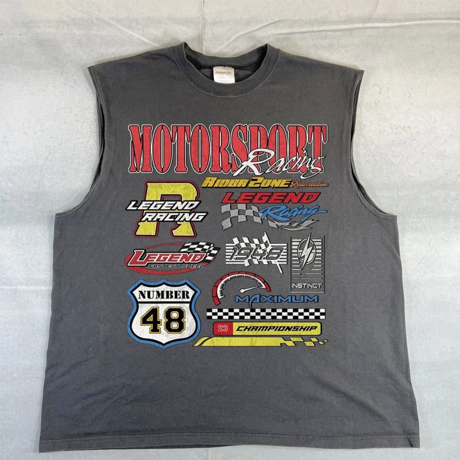 

Men's Vintage Luxury Car Print Surfing Oversized Print Tank Top