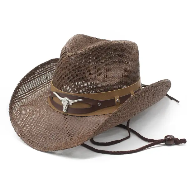 Western Cowboy Outdoor Sunshade Knight Beach Mountaineering Straw Hat - Wayrates.com 