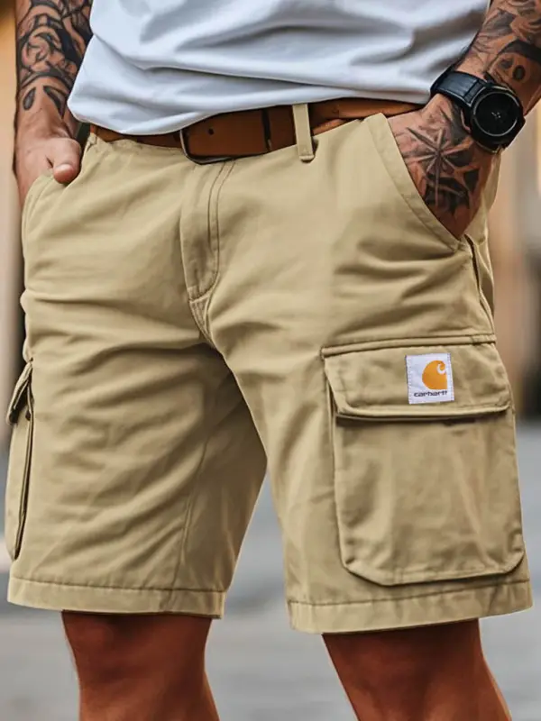 Carhartt Men's Cargo Shorts Vintage Washed And Distressed Multi-Pocket Casual Surf Khaki Walkshort - Pragmaace.com 