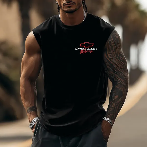 Men's Racing Logo Print Sports Tank Top - Wayrates.chimpone.com 