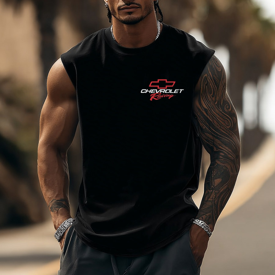 

Men's Racing Logo Print Sports Tank Top