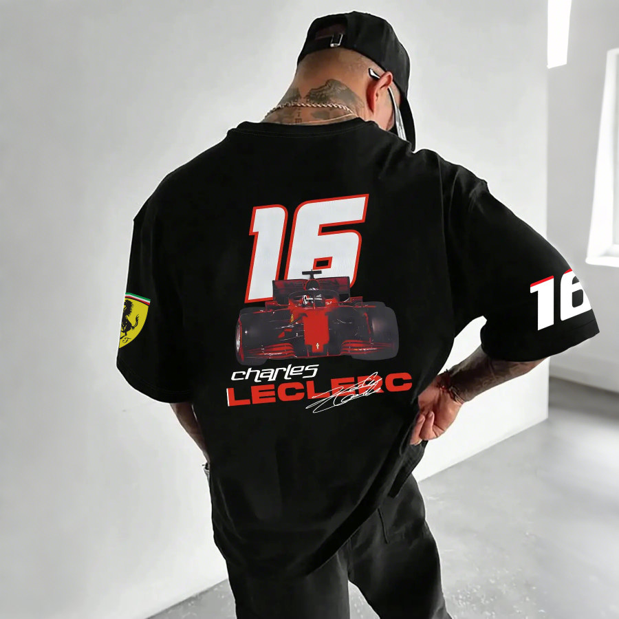 

Unisex Loose Fit Racing Team Graphic Print T-Shirt