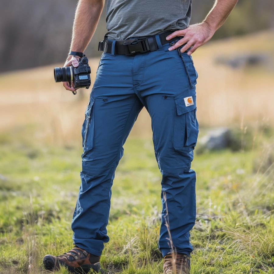 

Men's Vintage Blue Tactical Cargo Pants For Outdoor Adventures