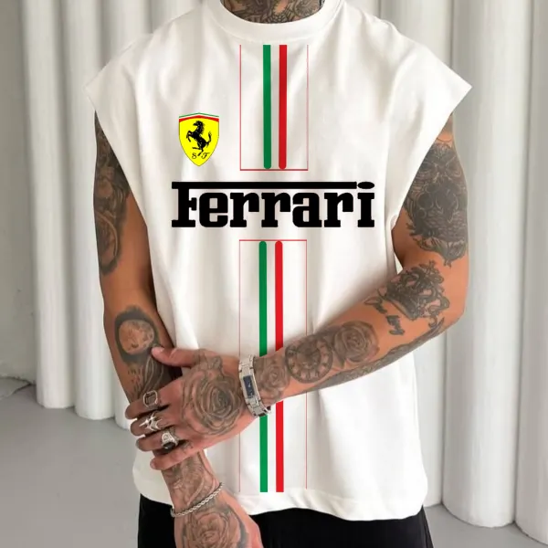 Men's White Loose Casual Sleeveless Round Neck T-shirt - Wayrates.com 