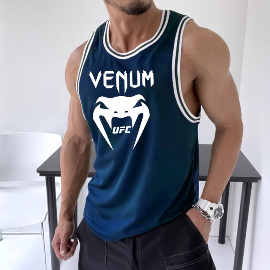 

Men's Blue Sports Fitness Casual Sleeveless Vest