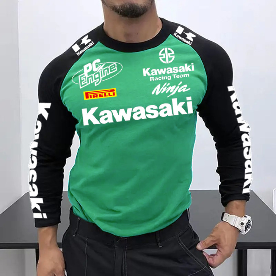 

Men's Racing Team Print Contrast Long Sleeve T-Shirt