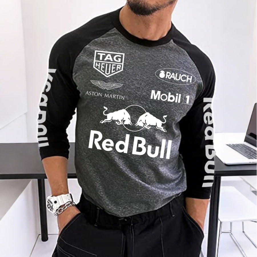 

Men's Racing Team Print Contrast Long Sleeve T-Shirt