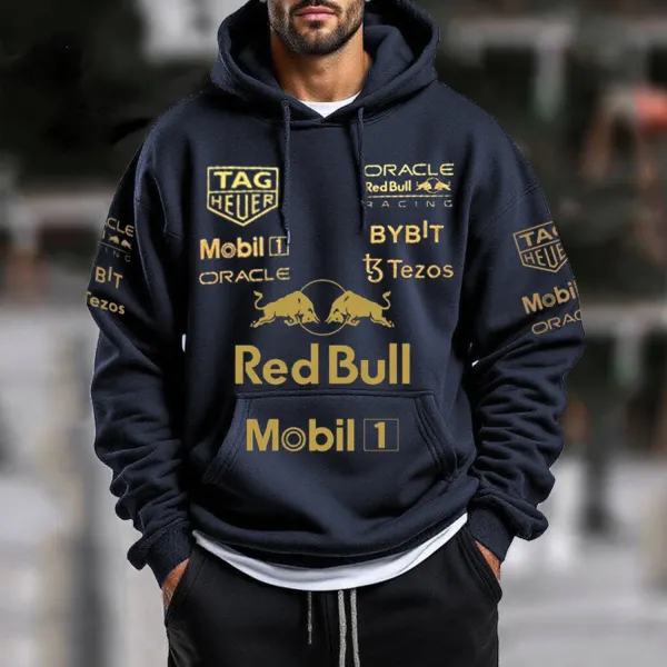 Fashionable Red Bull Racing Print Oversized Hoodie - Wayrates.com 