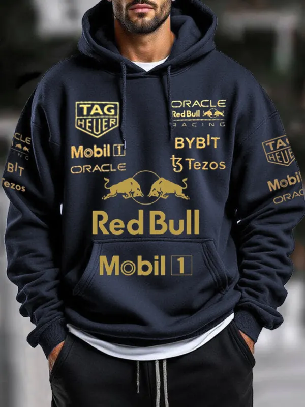 Fashionable Racing Print Oversized Hoodie - Pragmaace.com 