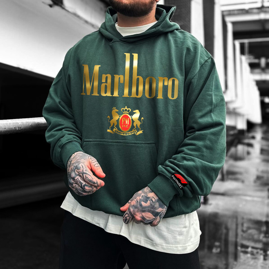 

Casual Marlboro Racing Street Style Oversized Hoodie