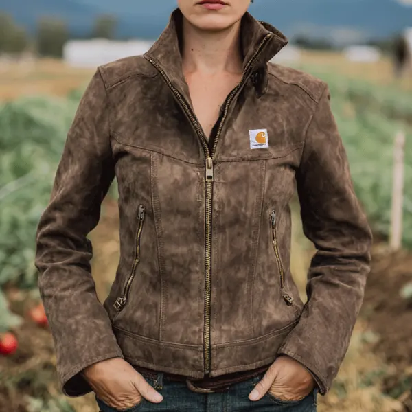 Carhartt Distressed Military Jacket With Zippered Pockets For Outdoor Adventures - Wayrates.com 