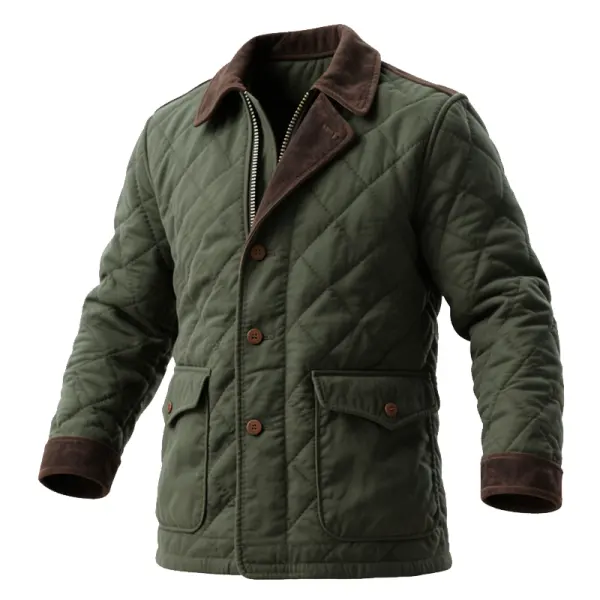 Quilted Jacket With Diamond Stitching For Winter Warmth And Style - Wayrates.com 