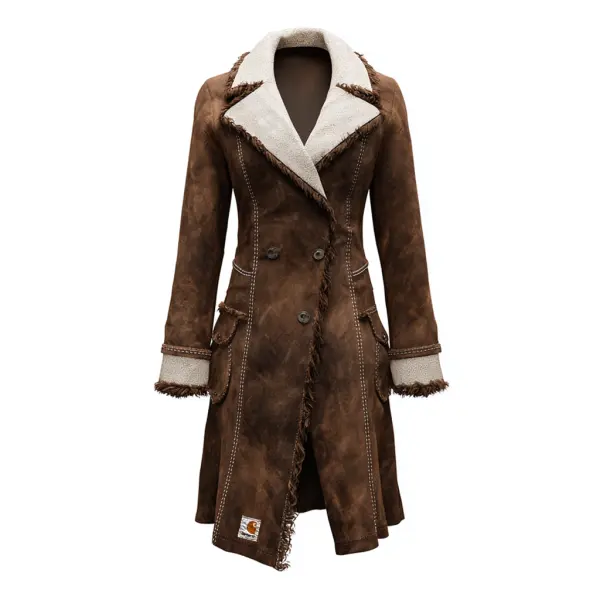 Vintage Western Suede Women's Autumn And Winter Coat - Wayrates.com 