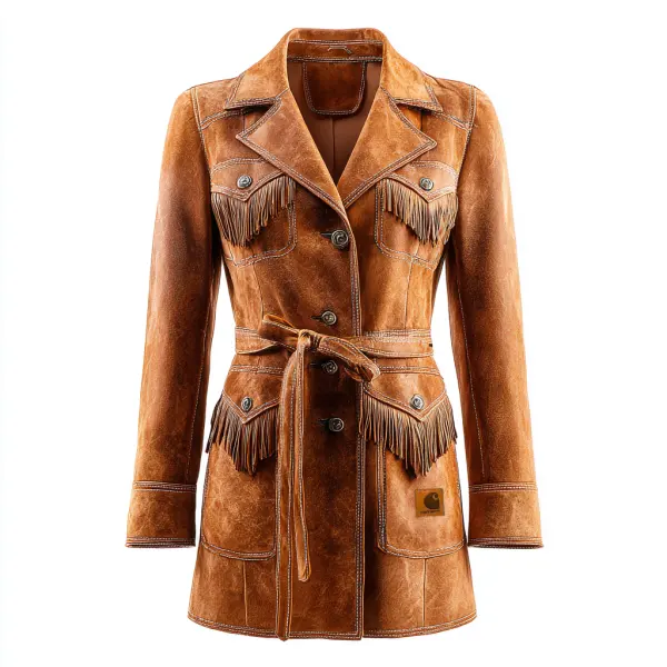 Vintage Western Suede Women's Autumn And Winter Coat - Wayrates.com 