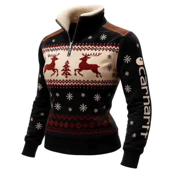 Men's Vintage Brown Reindeer Pocket Long-Sleeve Ugly Christmas Print Hoodie Women's Vintage Black Paneled Suede Quarter - Wayrates.chimpone.com 