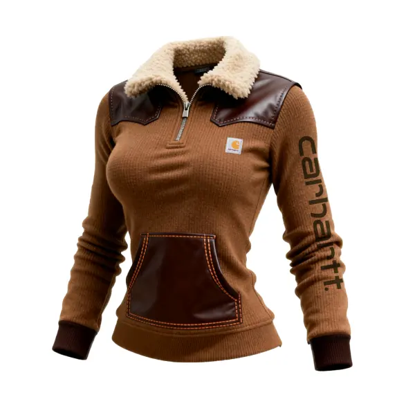 Warm Winter Jacket With Faux Fur Hood And Leather Accents - Wayrates.com 