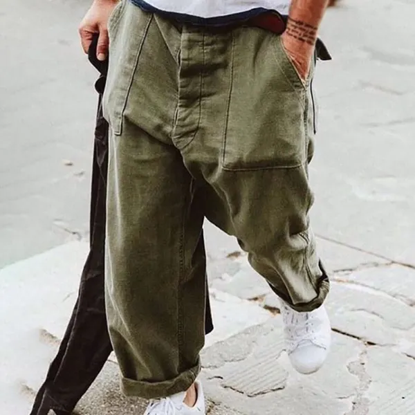 Casual Mens Solid Color Loose Trousers - Albionstyle.com 