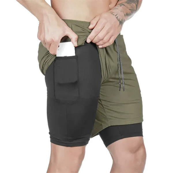Double layer sports shorts - Albionstyle.com 