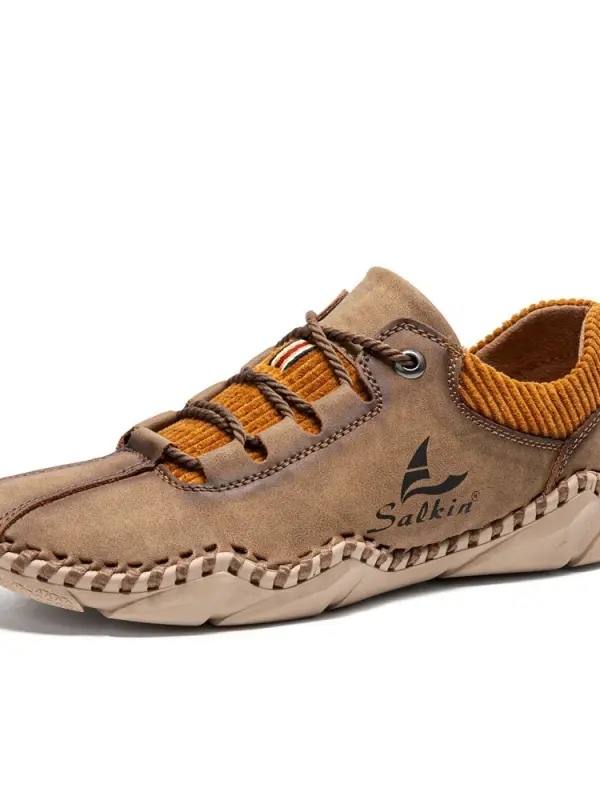 Men's Socks Lace-up Handmade Peas Shoes Outdoor Casual Shoes - Pragmaace.com 