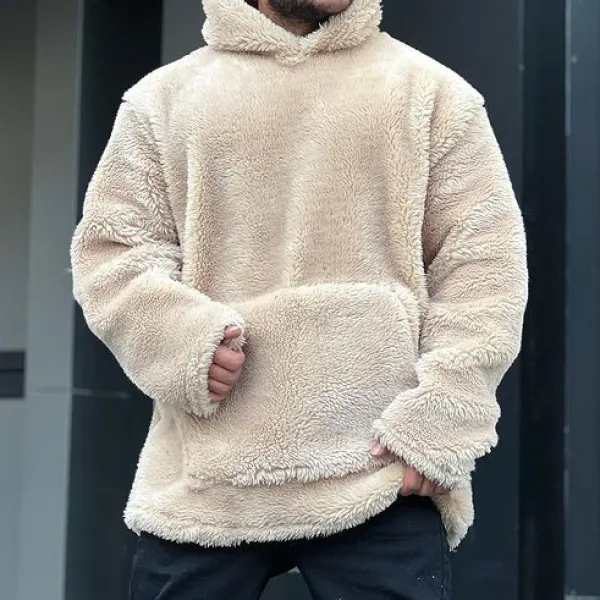 Lamb Wool Padded Hooded Sweatshirt - Menilyshop.com 