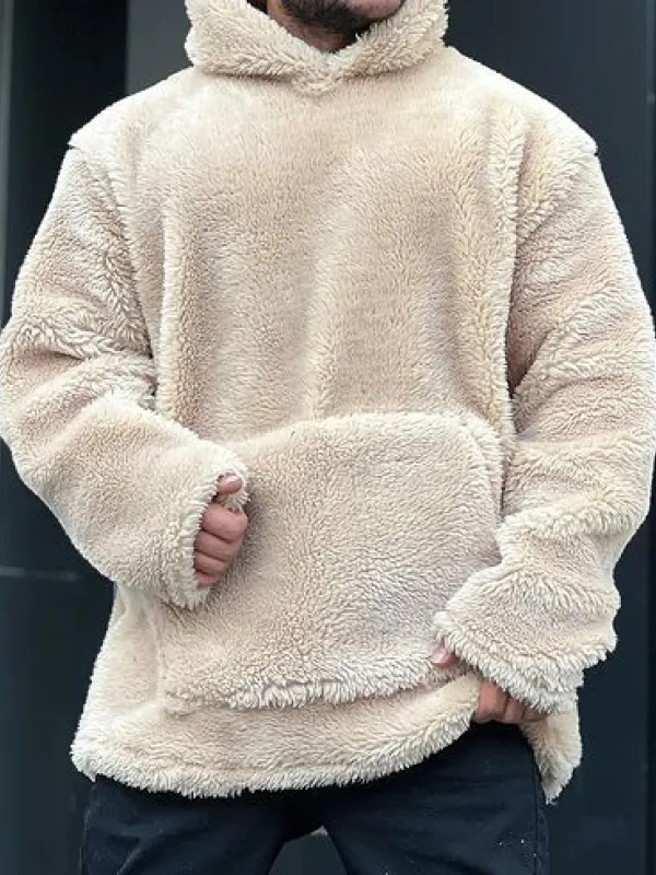 Lamb Wool Padded Hooded Sweatshirt - Sunshinenice.com 
