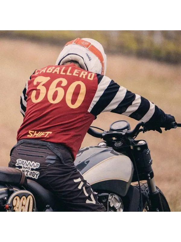 Retro Striped Motorcycle Top - Timetomy.com 