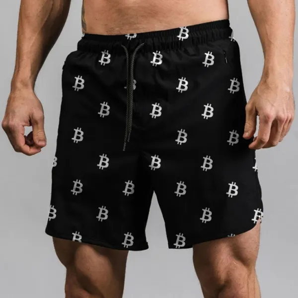 Bitcoin Print Casual Shorts - Menilyshop.com 