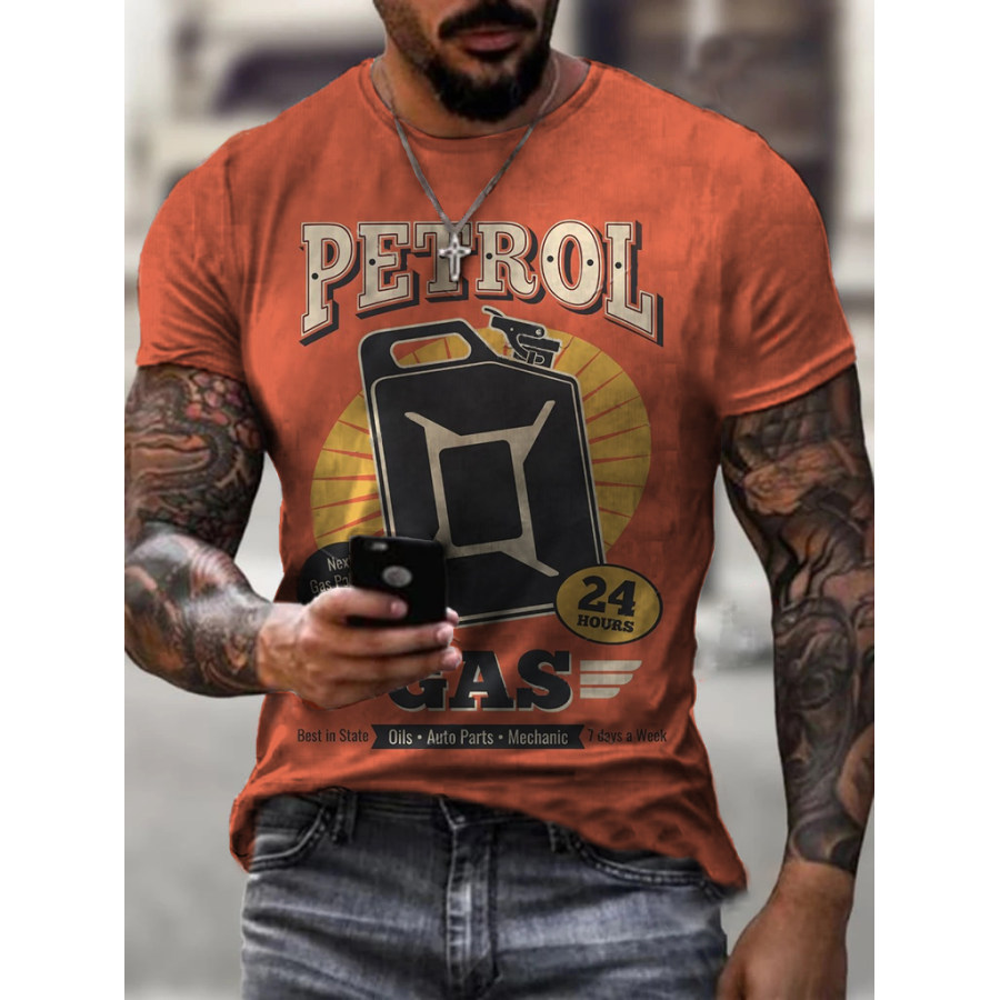 

Retro Gas Station Print T-shirt