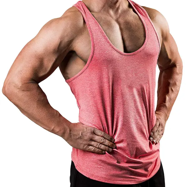 Men's Training R-Shape Sports Fitness Top Tank - Keymimi.com 