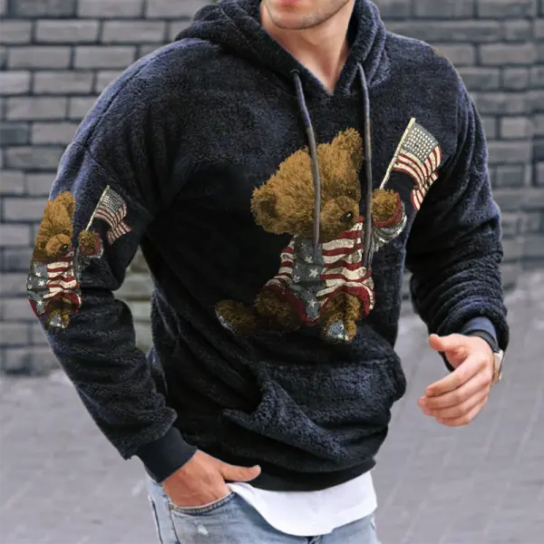 Men's Teddy Bear Lamb Wool Fit Hoodie Only $45.89 - Wayrates.com 