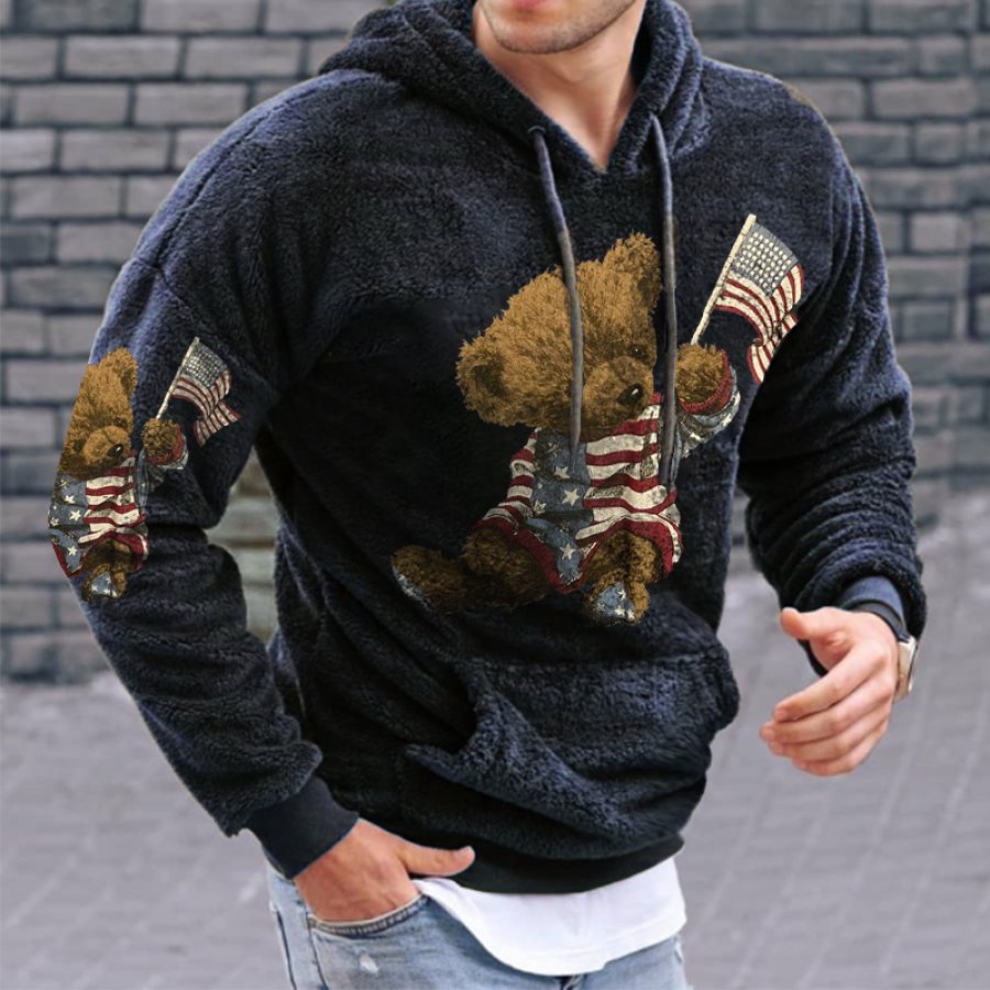 

Men's Teddy Bear Lamb Wool Fit Hoodie