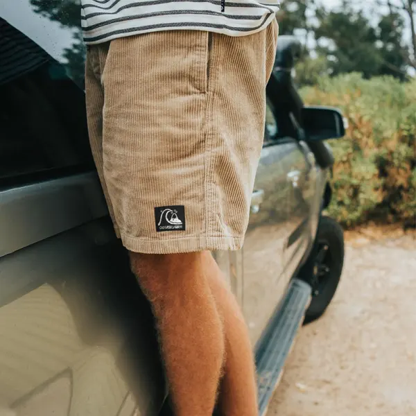 Men's Shorts Quicksilver Corduroy Shorts Men's Surf Shorts Vintage Corduroy Shorts 5 Inch Walk Shorts Board Shorts khaki Summer Spring - Cotosen.com