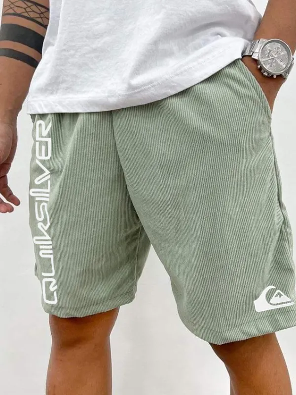 Men's Retro Casual Printed Corduroy Surf Shorts - Menwyx.com 