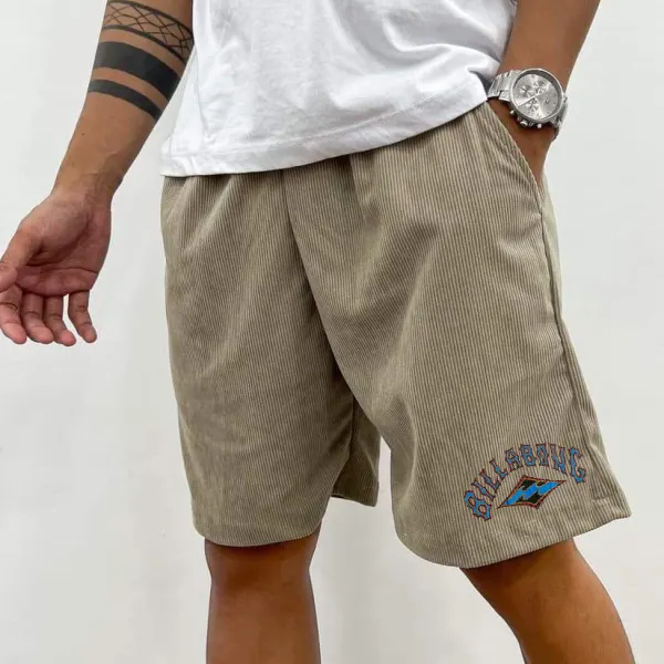 Men's Retro Casual Printed Corduroy Shorts - Anurvogel.com 