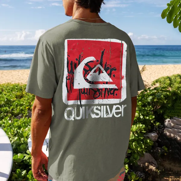 Men's Casual Loose Hawaiian Printed T-shirt - Faciway.com 