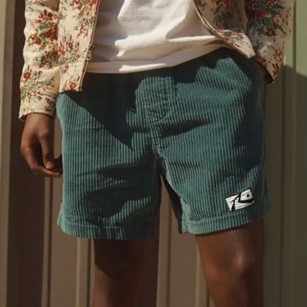 Men's Shorts Retro Surf Beach Shorts Daily Casual 5 Inch Shorts Dark Green - Yiyistories.com 