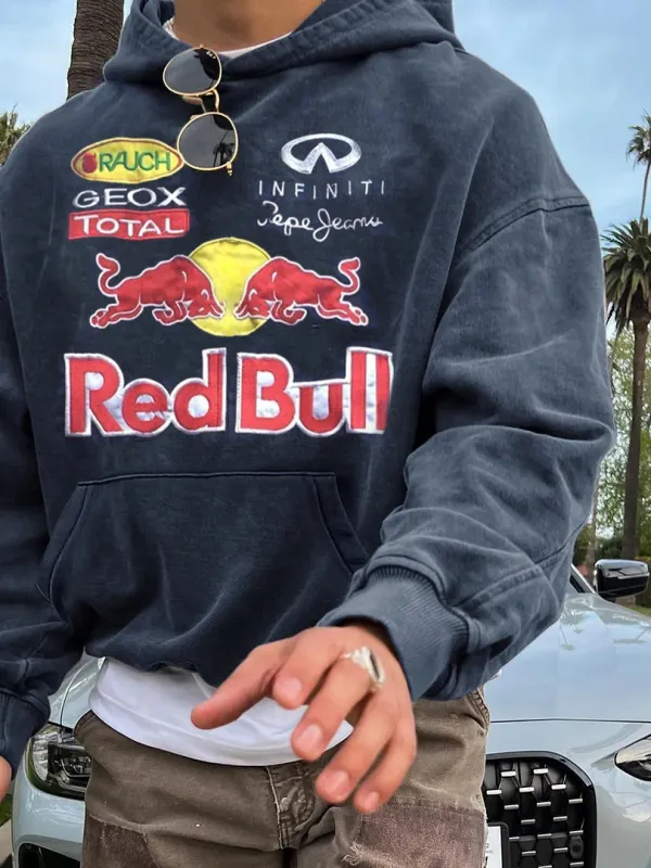 Racing Letter Graphic Print Street Leisure Oversized Hoodie - Pragmaace.com 