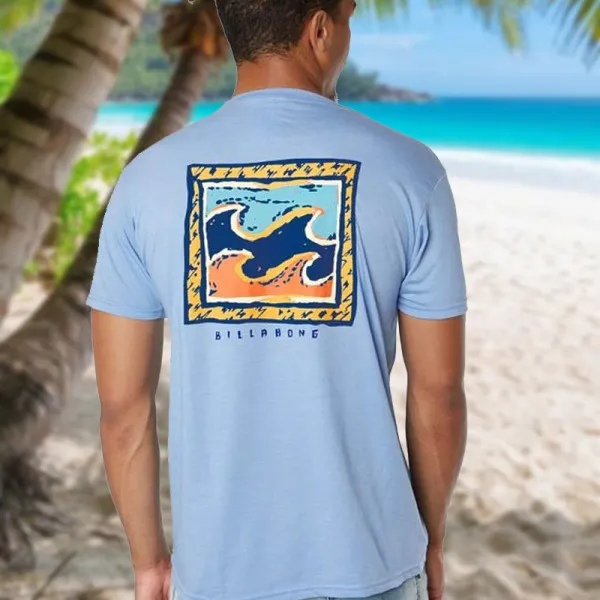 Men's Surf Print Beach Resort T-shirt - Elementnice.com 