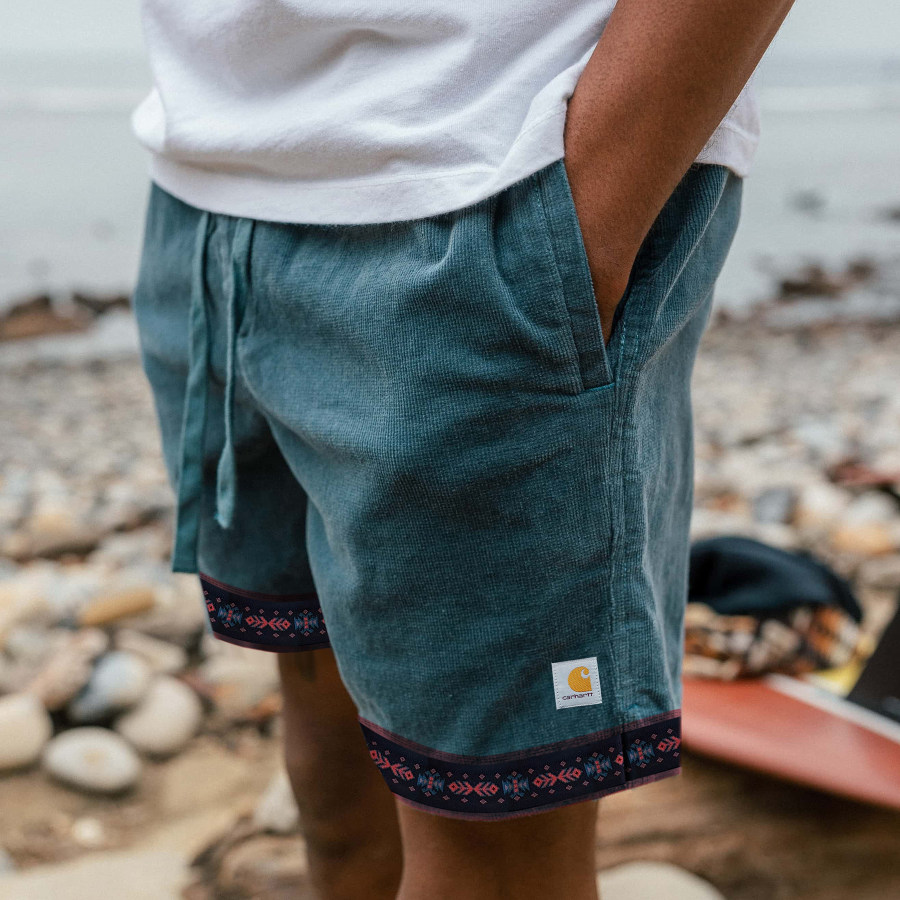 

Corduroy Surf Shorts Unisex Street Retro Skateboard Shorts