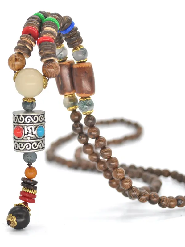 N Handmade Original Vintage Pendant Wooden Bead Necklace - Simplyion.com 