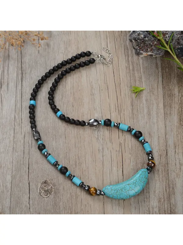 Unisex Vintage Turquoise Pendant N Necklace - Aptkoi.com 