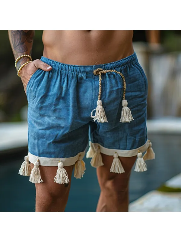 Retro Casual Linen Shorts Tropical Holiday Casual Shorts - Ininrubyclub.com 