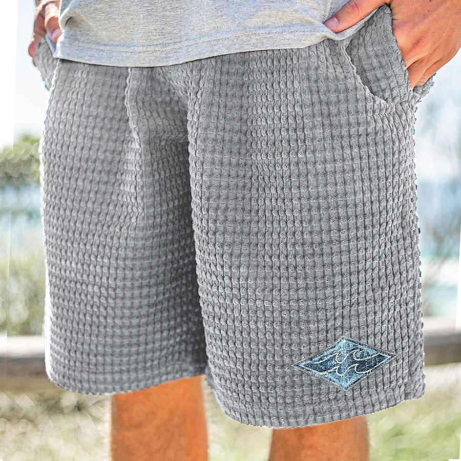 

Vintage Men Print Surf Shorts Vacation Casual Comfortable Beach Shorts