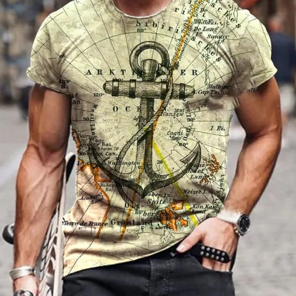 t-shirt design à imprimé ancre - Kalesafe.com 