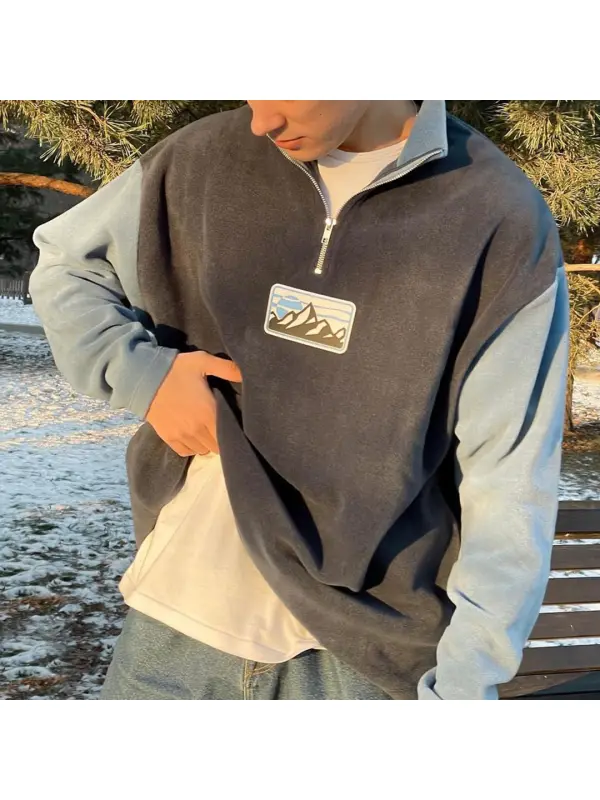 Oversized Unisex Contrast Polos Sweatshirt - Anrider.com 