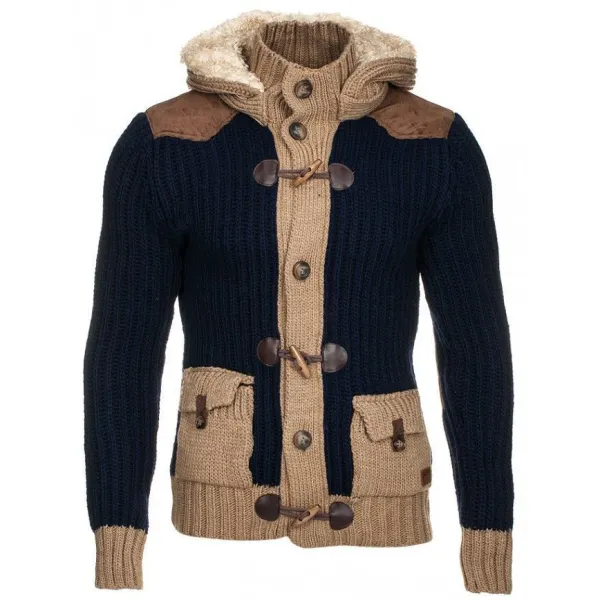 Men's Thermal Slim Hooded Knit Cardigan - Ootdyouth.com 
