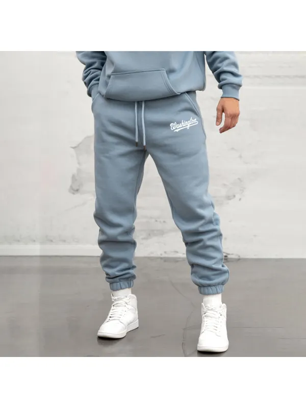 Washington Print Sweatpants - Ootdmw.com 