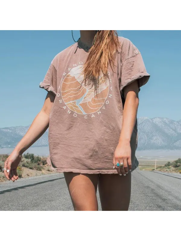 Grand Canyon Sun Vintage Boyfriend Tee - Ootdmw.com 