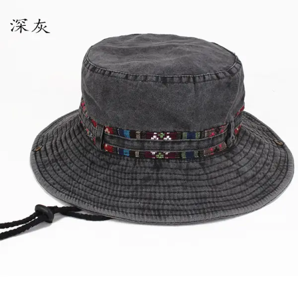 Spring And Summer Men's Big Edge Fisherman Hat Solid Color Casual Cotton Travel Hat Outdoor Mountaineering Hat Sun Hat Men - Honeylop.chimpone.com 