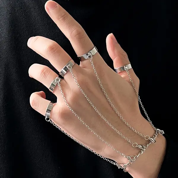 Men's Chain Detail Mittens Ring - Keymimi.com 